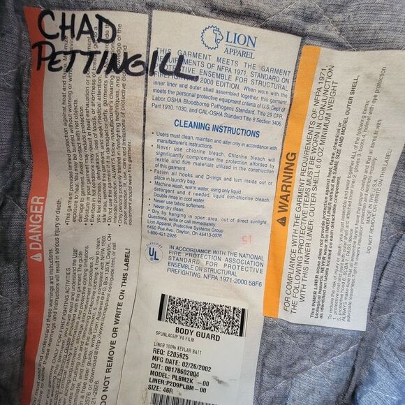 Lion Apparel Firefighter Suit XXL Heavyweight Turnout - Picture 11 of 16